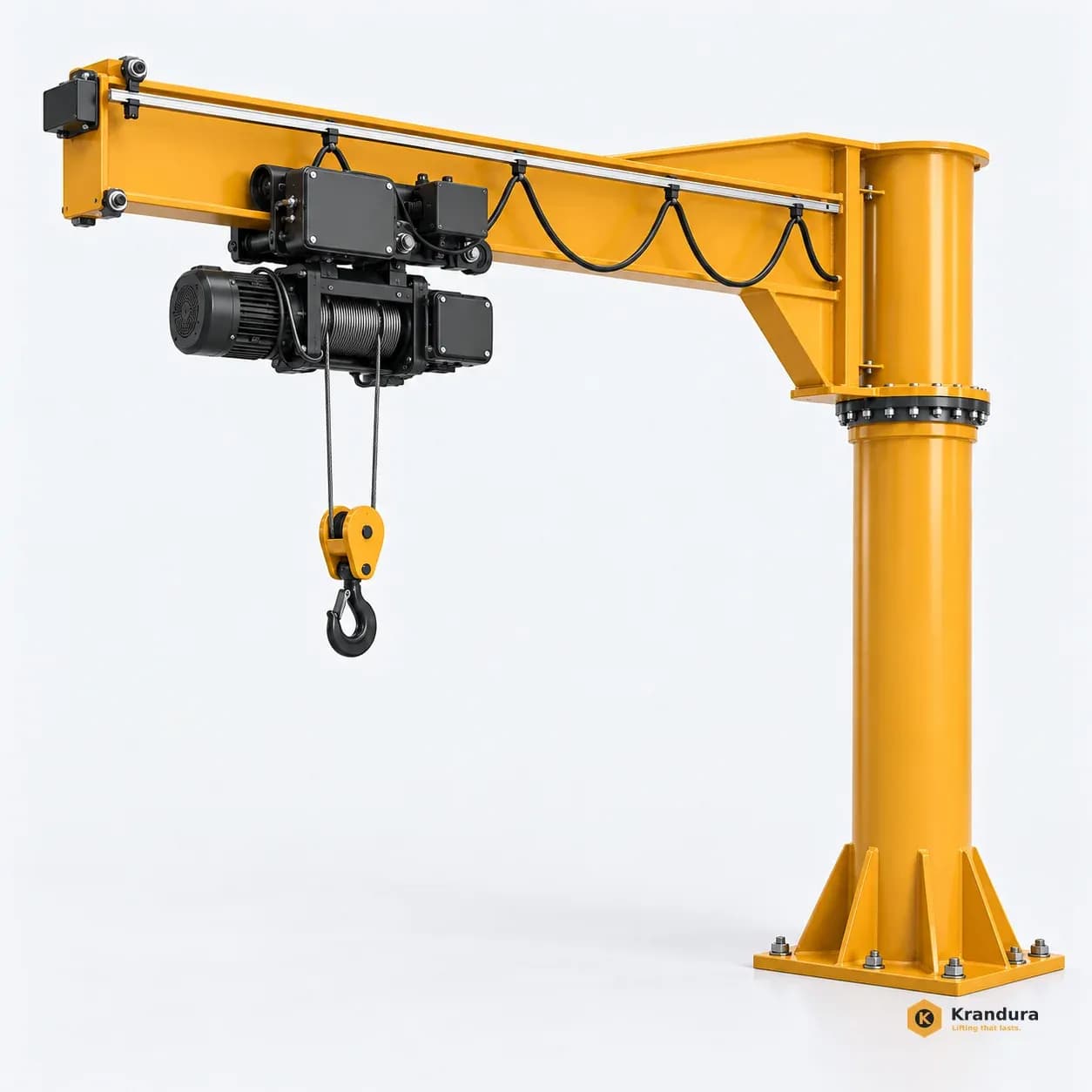 AI illustration of 3t Pillar Jib Crane: angle