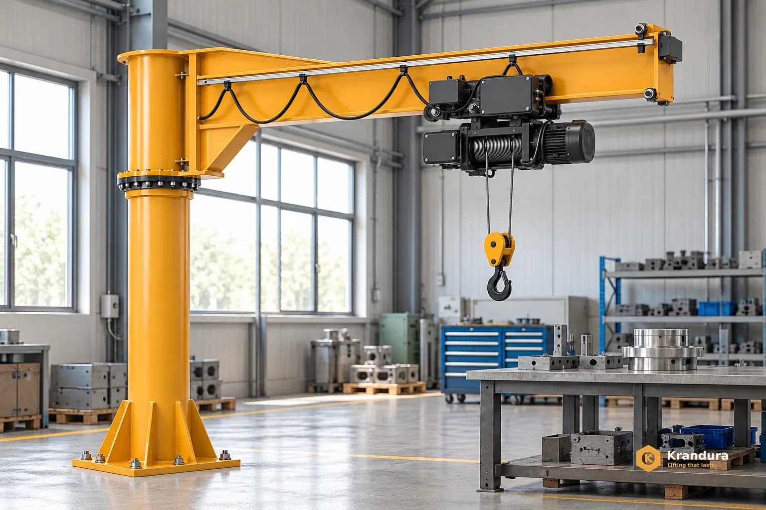 AI illustration of 3t Pillar Jib Crane: scene