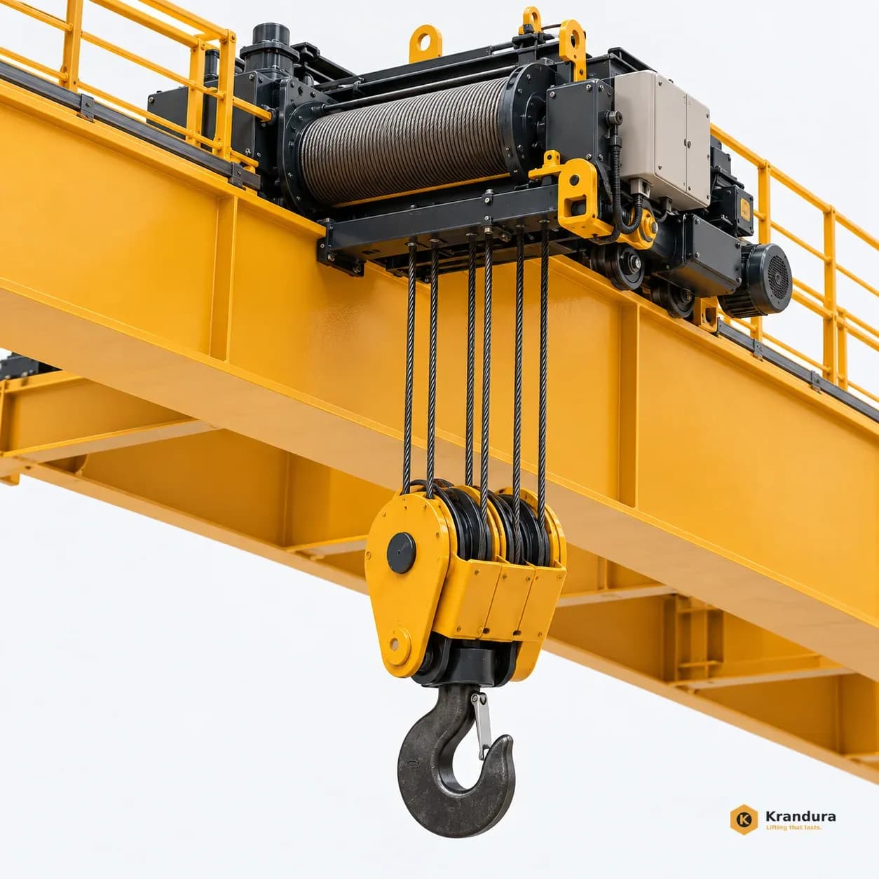 AI illustration of 30t Double Girder Overhead Crane: hook